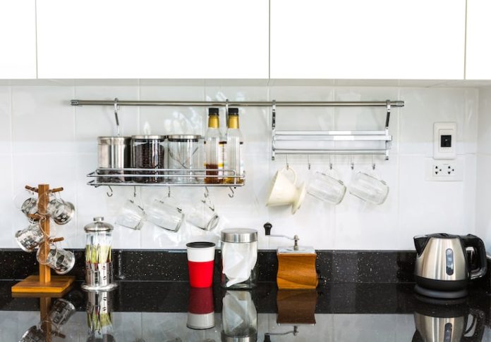 open shelving kitchen
